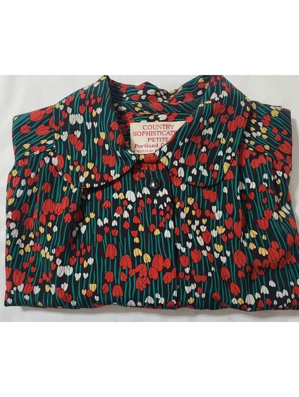 VTG Pendleton Country Sophisticates Petite Tulip Floral Sz S Cottagecore Top